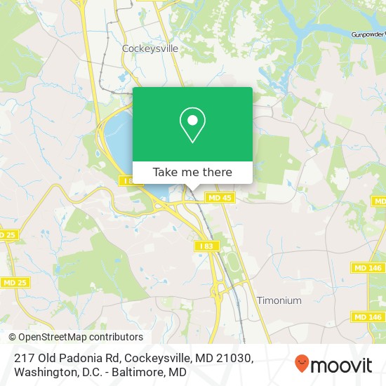 Mapa de 217 Old Padonia Rd, Cockeysville, MD 21030
