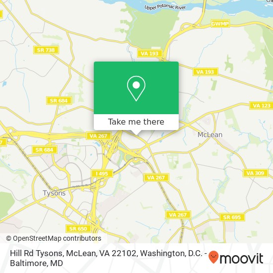 Hill Rd Tysons, McLean, VA 22102 map