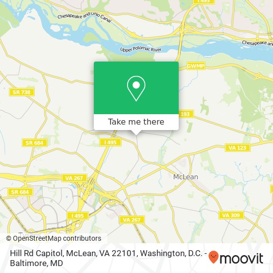 Hill Rd Capitol, McLean, VA 22101 map