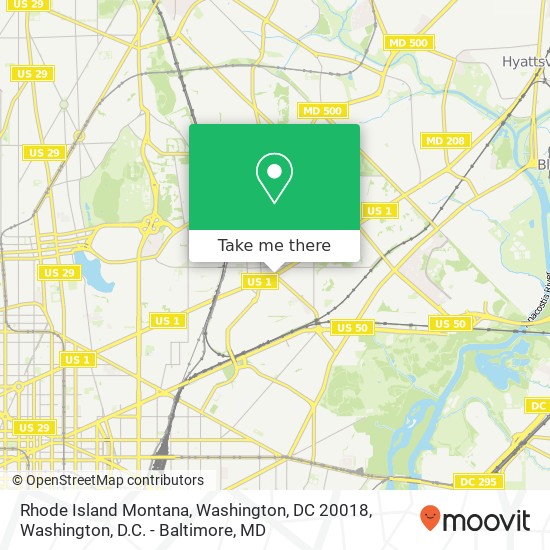 Mapa de Rhode Island Montana, Washington, DC 20018