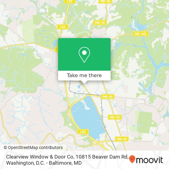 Mapa de Clearview Window & Door Co, 10815 Beaver Dam Rd