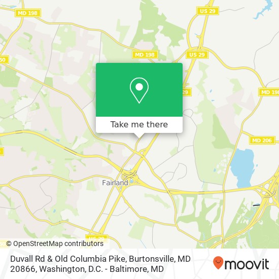 Duvall Rd & Old Columbia Pike, Burtonsville, MD 20866 map