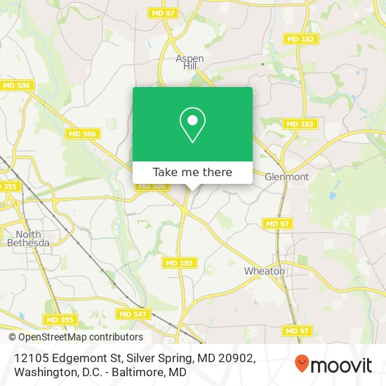 Mapa de 12105 Edgemont St, Silver Spring, MD 20902