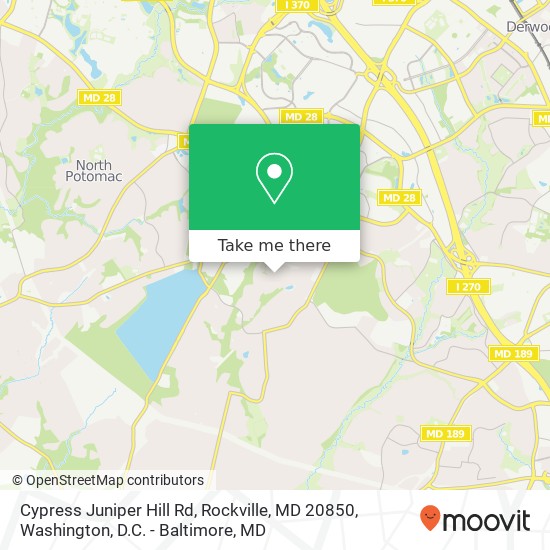 Mapa de Cypress Juniper Hill Rd, Rockville, MD 20850