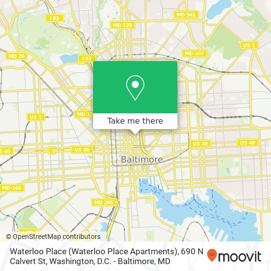 Waterloo Place (Waterloo Place Apartments), 690 N Calvert St map