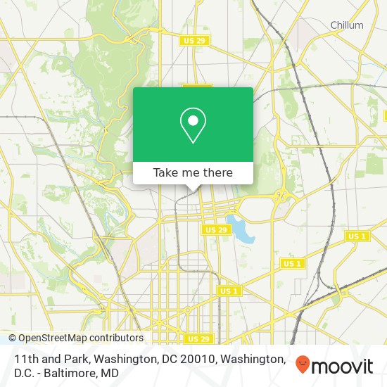 Mapa de 11th and Park, Washington, DC 20010