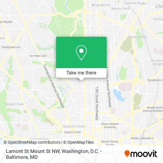 Mapa de Lamont St Mount St NW