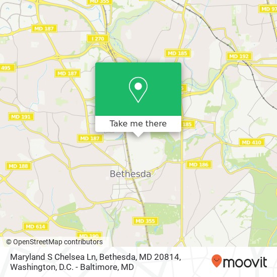 Mapa de Maryland S Chelsea Ln, Bethesda, MD 20814