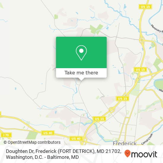 Mapa de Doughten Dr, Frederick (FORT DETRICK), MD 21702