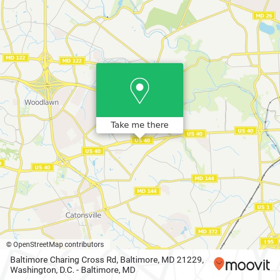 Baltimore Charing Cross Rd, Baltimore, MD 21229 map