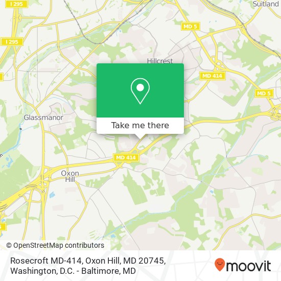 Mapa de Rosecroft MD-414, Oxon Hill, MD 20745