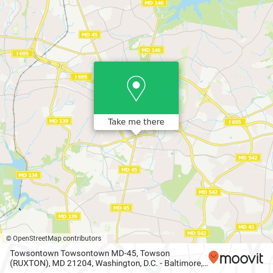 Mapa de Towsontown Towsontown MD-45, Towson (RUXTON), MD 21204