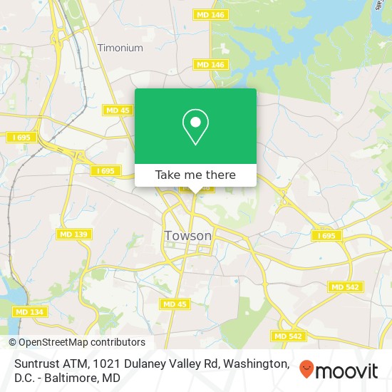 Mapa de Suntrust ATM, 1021 Dulaney Valley Rd