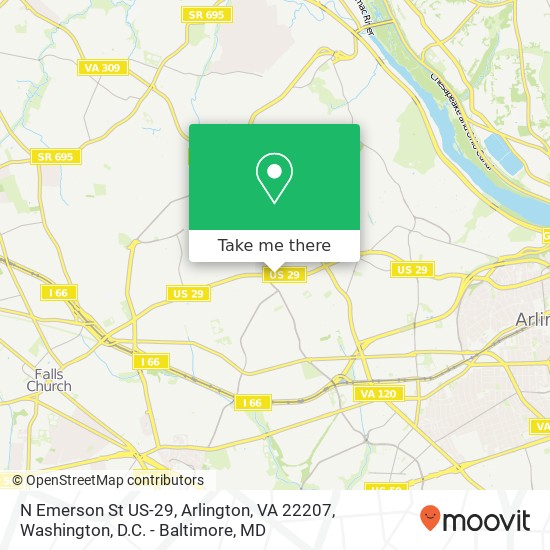 Mapa de N Emerson St US-29, Arlington, VA 22207