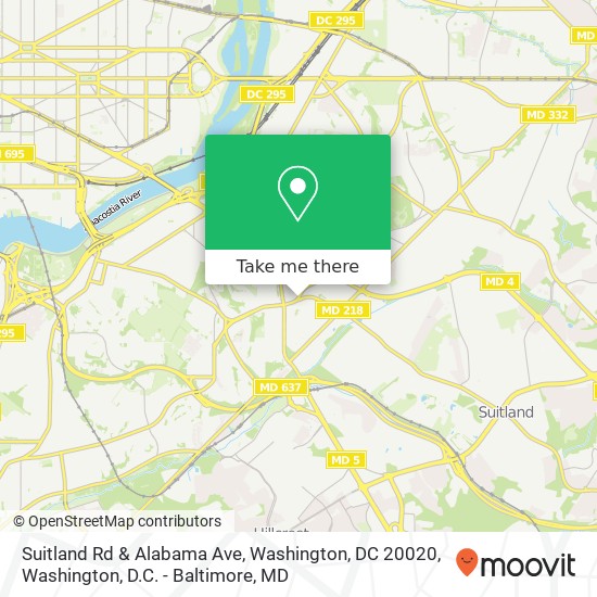 Mapa de Suitland Rd & Alabama Ave, Washington, DC 20020
