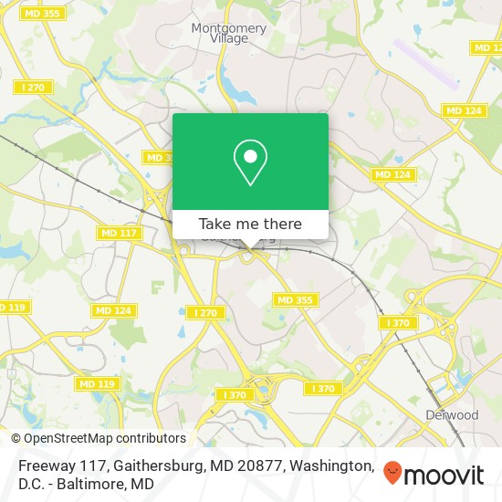 Mapa de Freeway 117, Gaithersburg, MD 20877