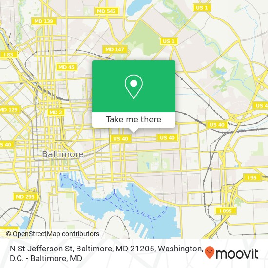 N St Jefferson St, Baltimore, MD 21205 map