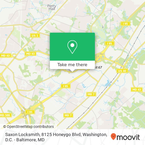Saxon Locksmith, 8125 Honeygo Blvd map