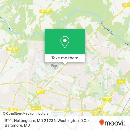 Mapa de RT-1, Nottingham, MD 21236