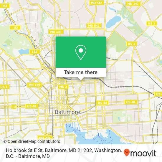 Holbrook St E St, Baltimore, MD 21202 map
