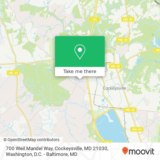 Mapa de 700 Weil Mandel Way, Cockeysville, MD 21030