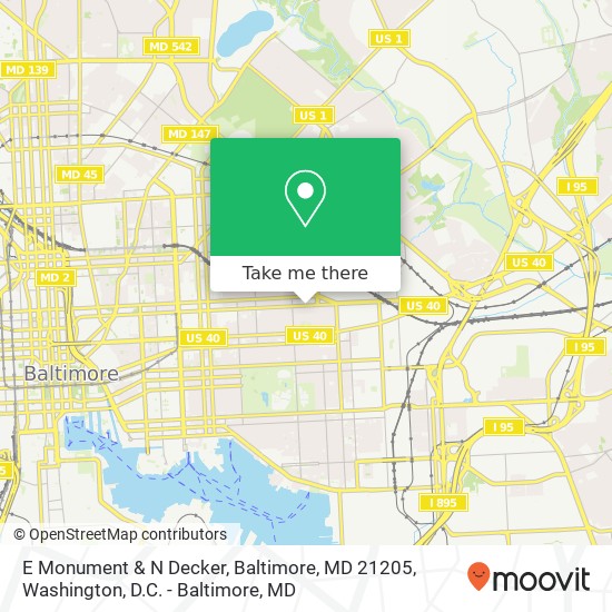 E Monument & N Decker, Baltimore, MD 21205 map