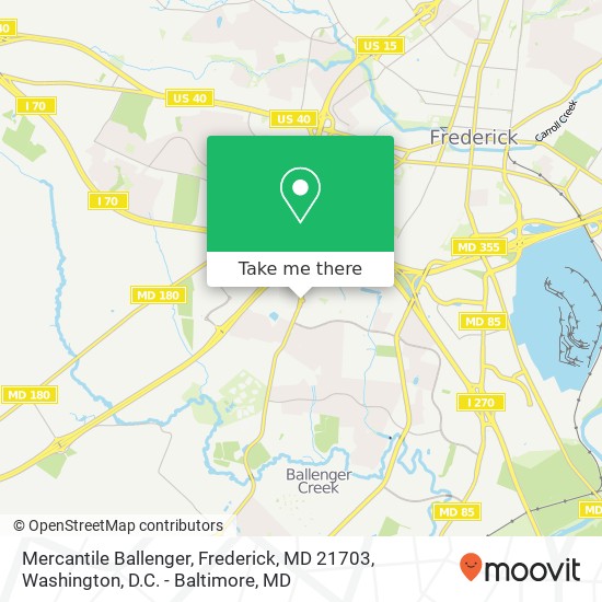 Mapa de Mercantile Ballenger, Frederick, MD 21703