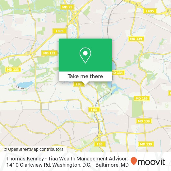 Mapa de Thomas Kenney - Tiaa Wealth Management Advisor, 1410 Clarkview Rd