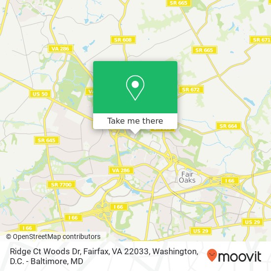 Mapa de Ridge Ct Woods Dr, Fairfax, VA 22033