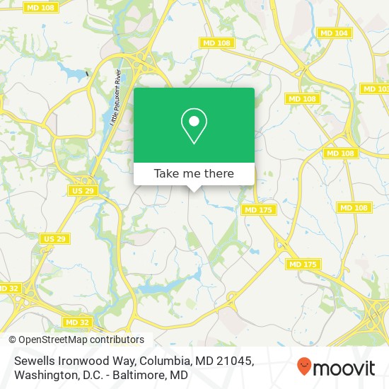 Sewells Ironwood Way, Columbia, MD 21045 map