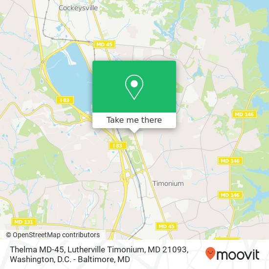 Mapa de Thelma MD-45, Lutherville Timonium, MD 21093