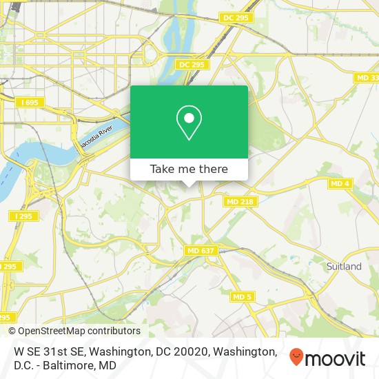 Mapa de W SE 31st SE, Washington, DC 20020