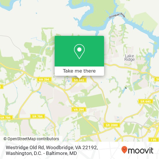 Mapa de Westridge Old Rd, Woodbridge, VA 22192