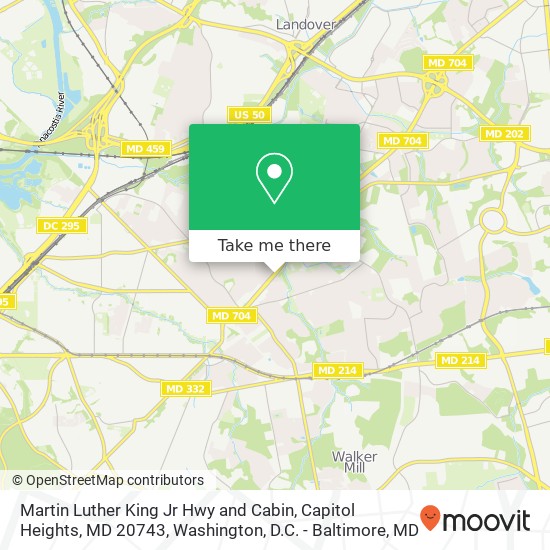 Martin Luther King Jr Hwy and Cabin, Capitol Heights, MD 20743 map