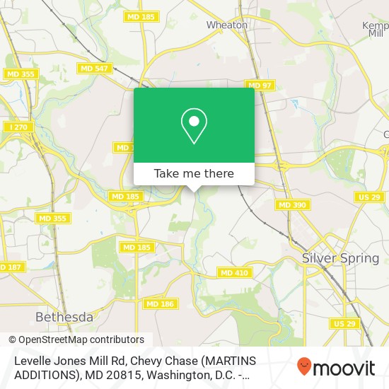 Levelle Jones Mill Rd, Chevy Chase (MARTINS ADDITIONS), MD 20815 map