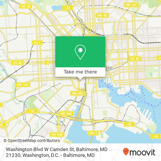Washington Blvd W Camden St, Baltimore, MD 21230 map