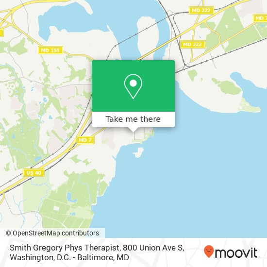 Mapa de Smith Gregory Phys Therapist, 800 Union Ave S