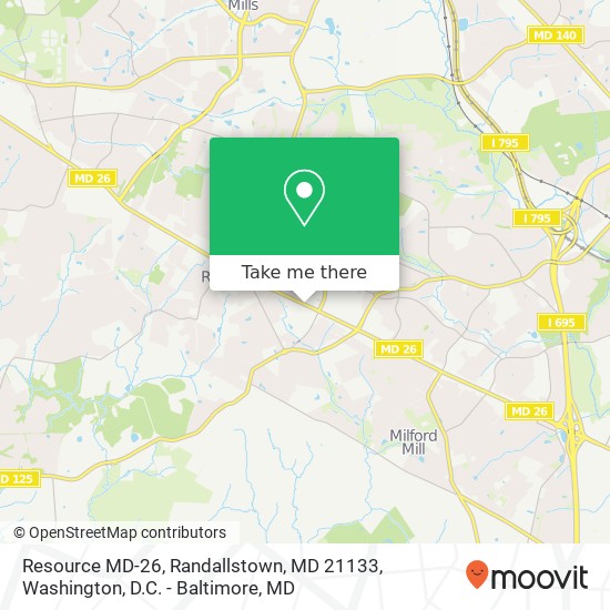 Mapa de Resource MD-26, Randallstown, MD 21133