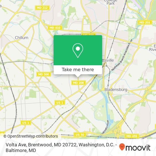 Mapa de Volta Ave, Brentwood, MD 20722