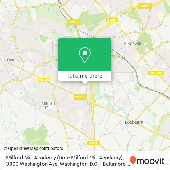 Mapa de Milford Mill Academy (Rotc Milford Mill Academy), 3800 Washington Ave