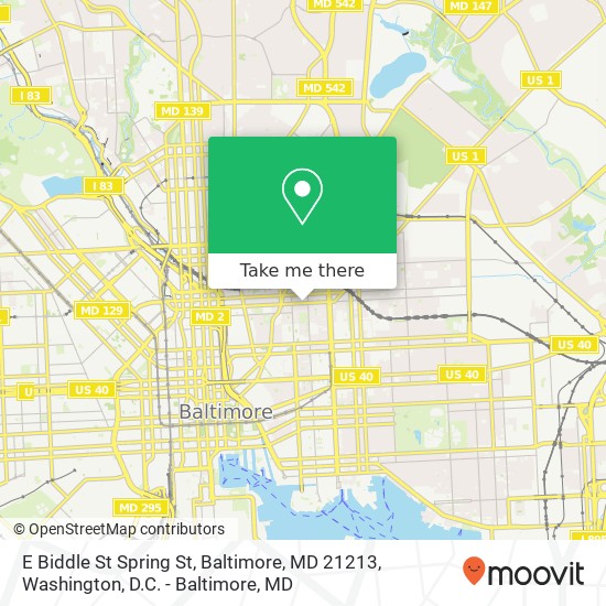 E Biddle St Spring St, Baltimore, MD 21213 map