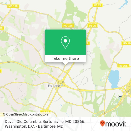 Duvall Old Columbia, Burtonsville, MD 20866 map