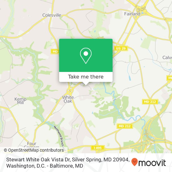 Stewart White Oak Vista Dr, Silver Spring, MD 20904 map
