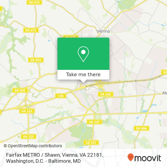 Mapa de Fairfax METRO / Shawn, Vienna, VA 22181