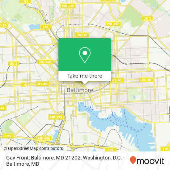 Mapa de Gay Front, Baltimore, MD 21202