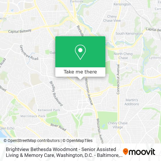 Mapa de Brightview Bethesda Woodmont - Senior Assisted Living & Memory Care