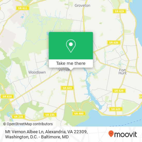 Mt Vernon Albee Ln, Alexandria, VA 22309 map