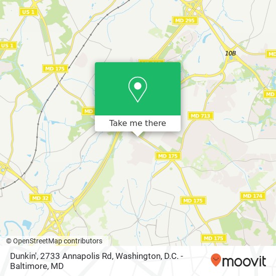 Mapa de Dunkin', 2733 Annapolis Rd