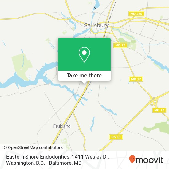 Mapa de Eastern Shore Endodontics, 1411 Wesley Dr