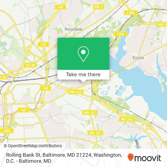 Mapa de Rolling Bank St, Baltimore, MD 21224